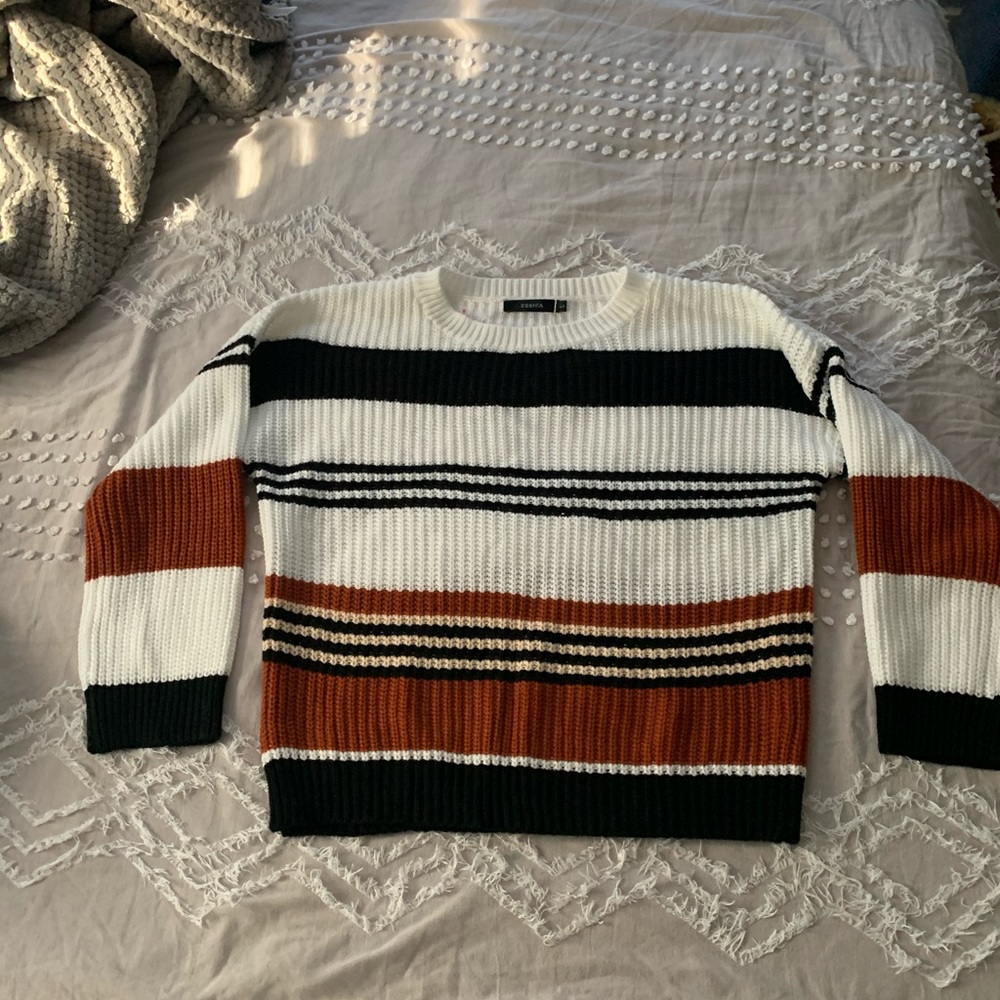 Women's Long Sleeve Crew SWTR Striped Color Block